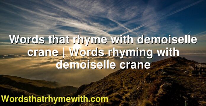 Words that rhyme with demoiselle crane | Words rhyming with demoiselle crane