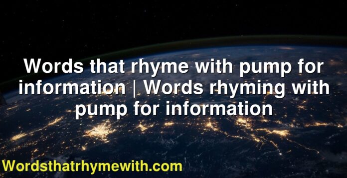Words that rhyme with pump for information | Words rhyming with pump for information