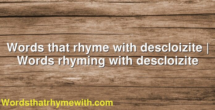 Words that rhyme with descloizite | Words rhyming with descloizite
