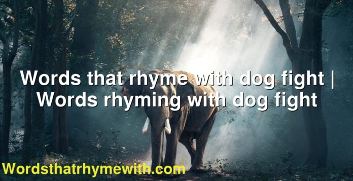 Words that rhyme with dog fight | Words rhyming with dog fight