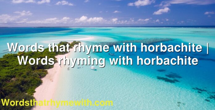 Words that rhyme with horbachite | Words rhyming with horbachite
