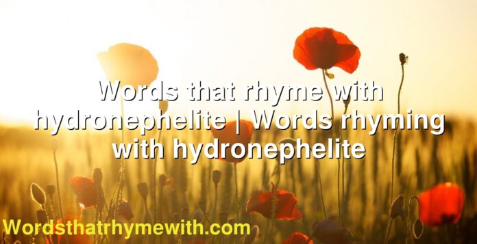 Words that rhyme with hydronephelite | Words rhyming with hydronephelite
