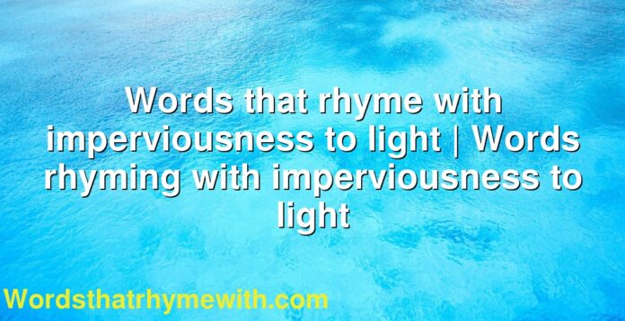Words that rhyme with imperviousness to light | Words rhyming with imperviousness to light