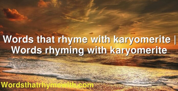 Words that rhyme with karyomerite | Words rhyming with karyomerite