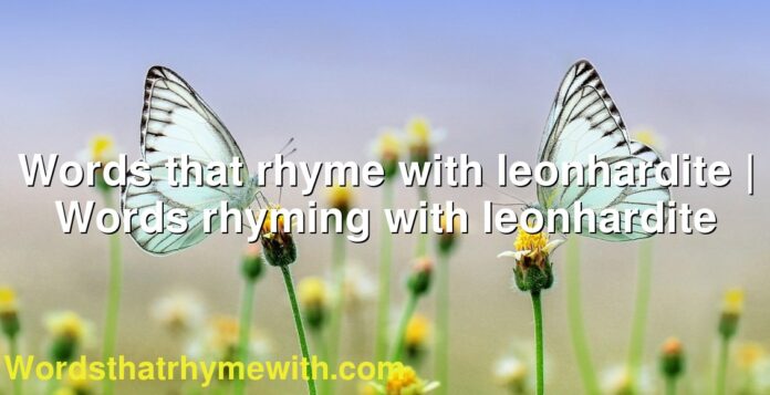 Words that rhyme with leonhardite | Words rhyming with leonhardite