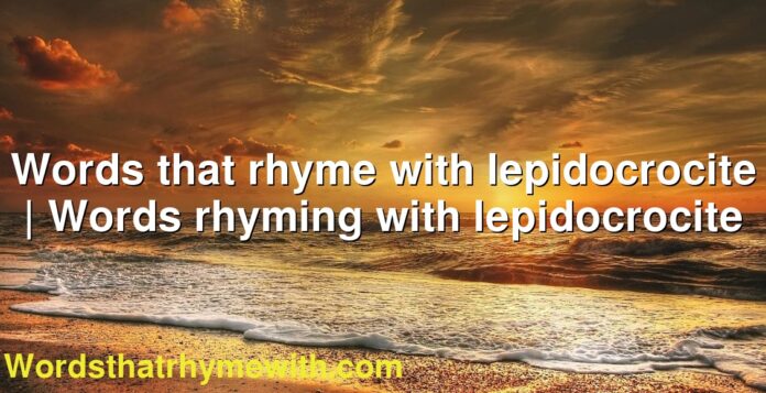 Words that rhyme with lepidocrocite | Words rhyming with lepidocrocite