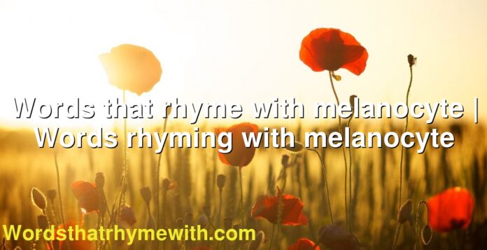 Words that rhyme with melanocyte | Words rhyming with melanocyte